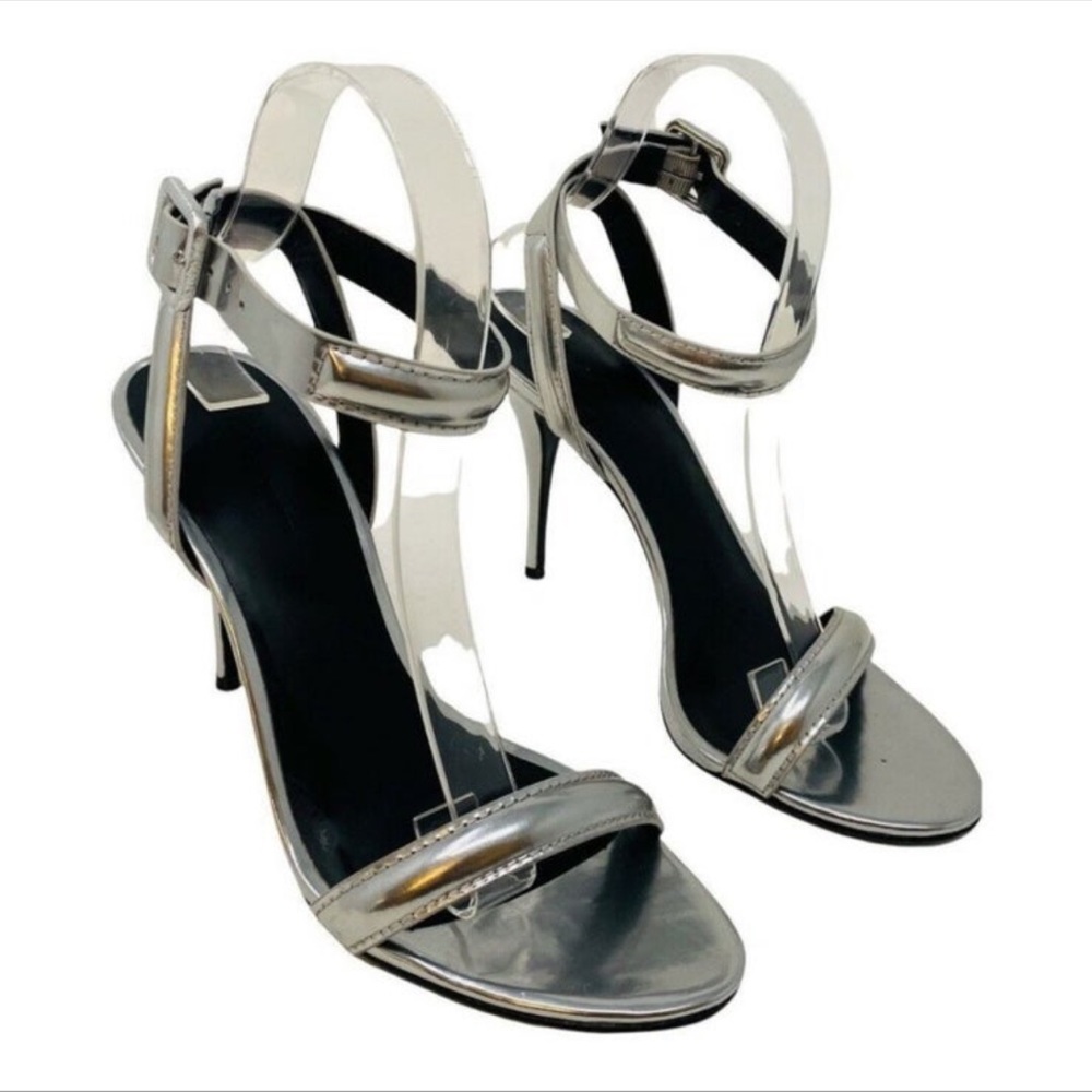 Alexander wang heels 39 silver sandal pumps